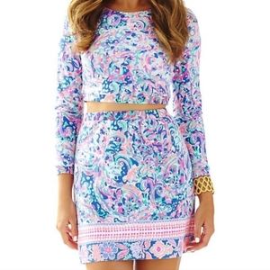 LILLY PULITZER RARE Boca Chica Crop Top & Skirt Set La Playa Print Size S